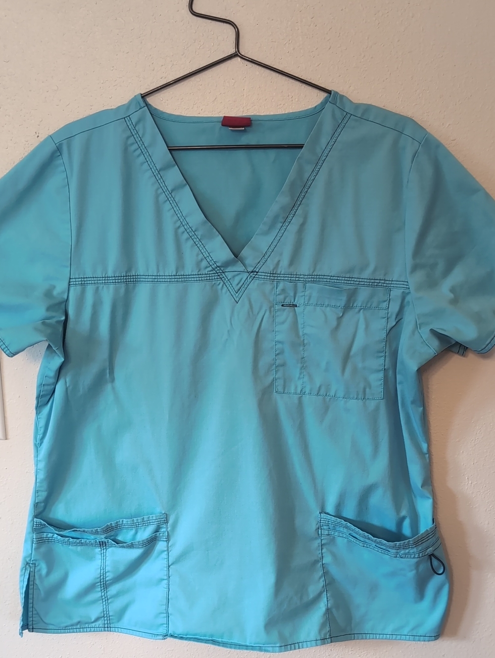 Dickies Women's V-Neck Medical Top in Teal Blue